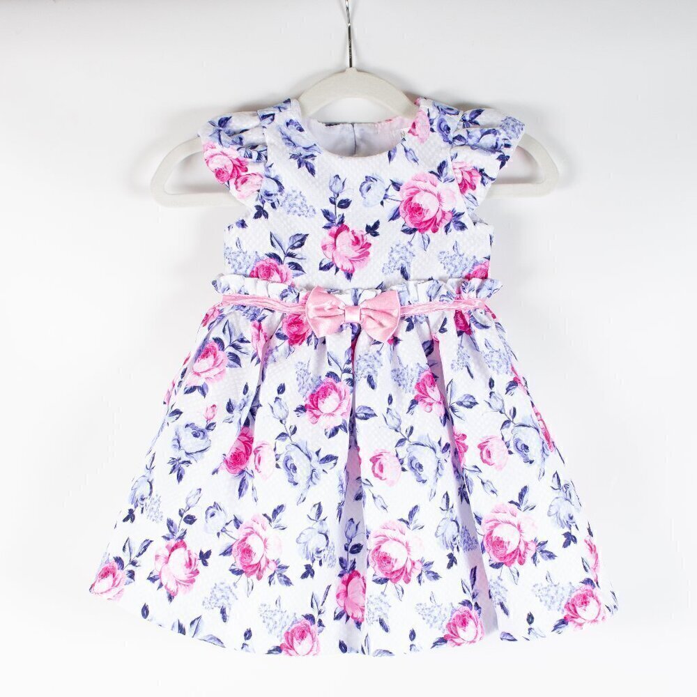 Nannette Baby 12M Dress Pink Floral Tulle Party Dress